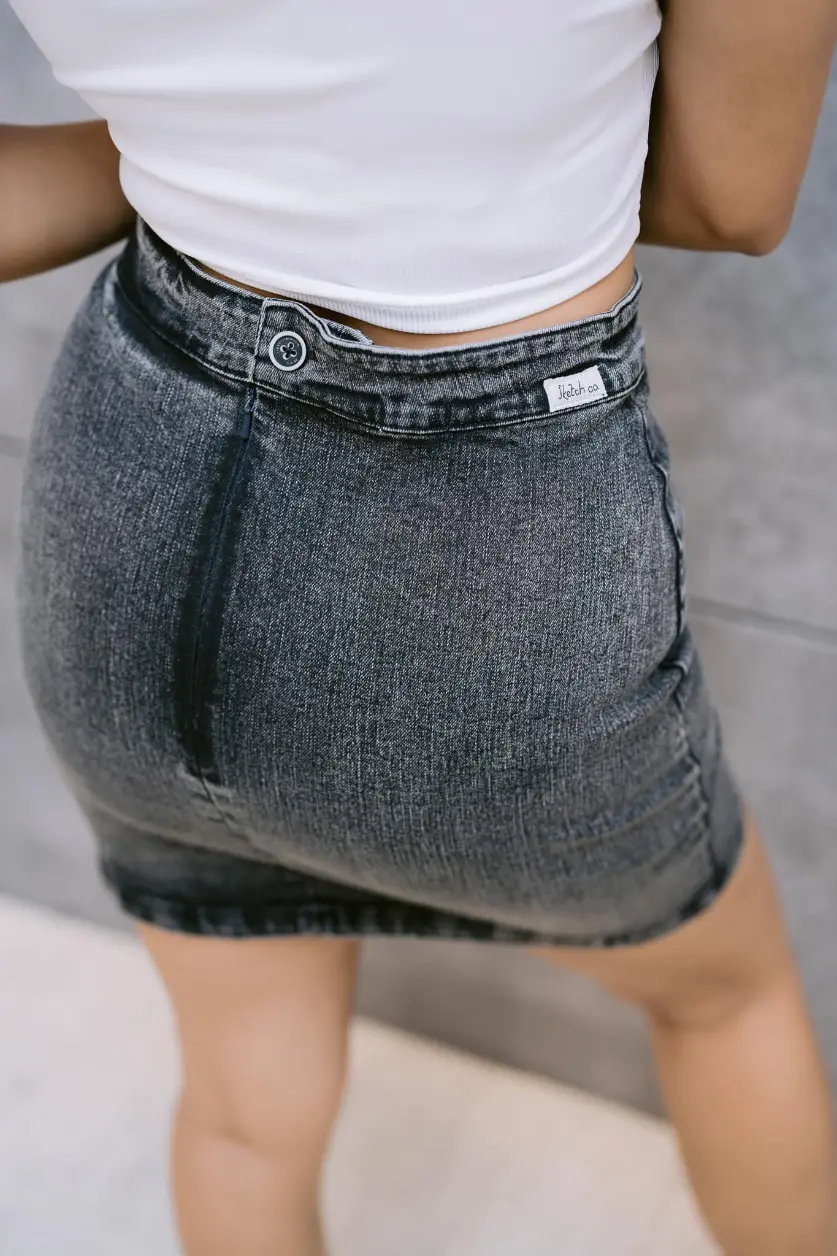 Acid Washed Mini Skirt Sketch Co Women's Clothing