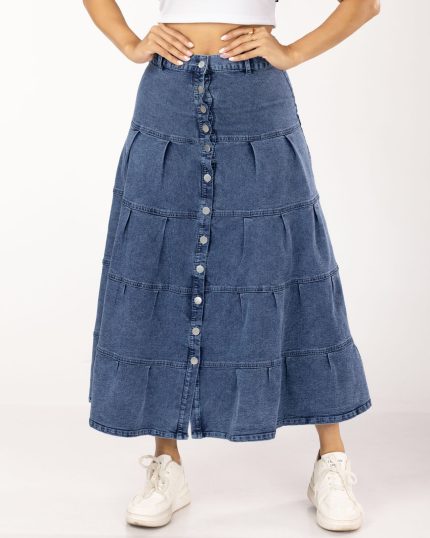 スカート LAYERED REMAKE DENIM SKIRT 24size スカート LAYERED REMAKE DENIM SKIRT 24size Distressed